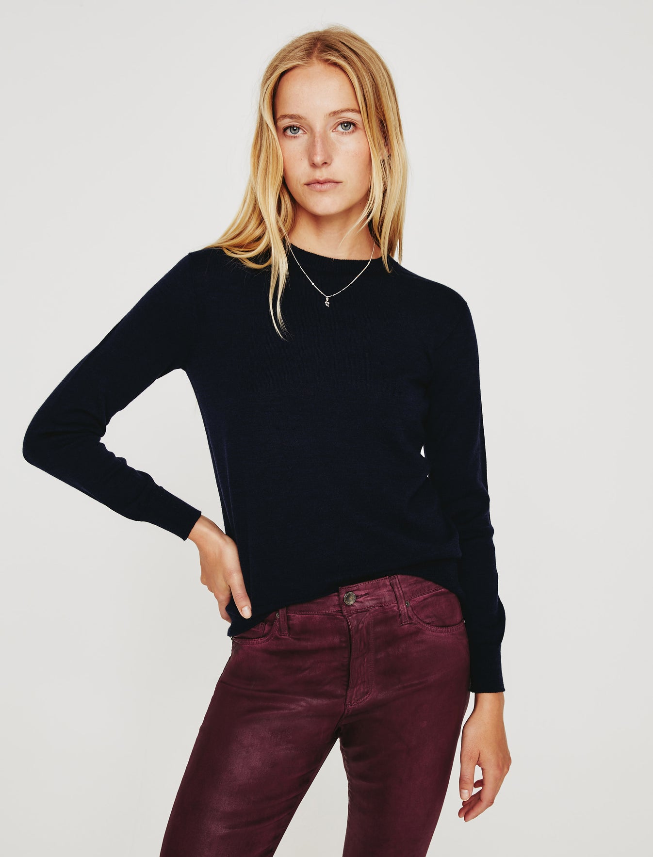 Zuri Crew|Classic Long Sleeve Crew Neck Sweater